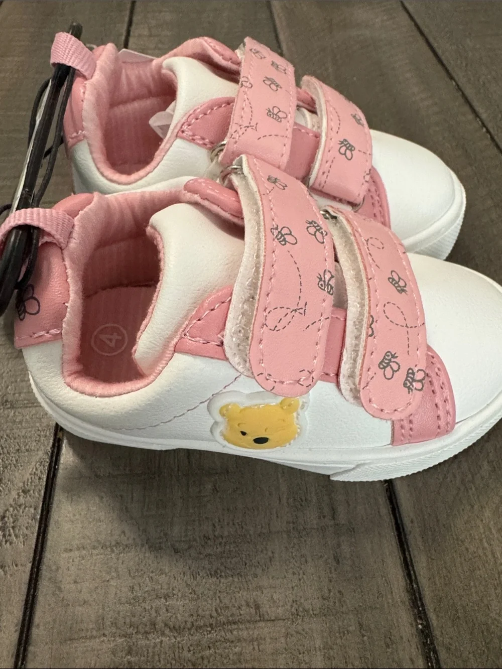 Disney Pink and White Velcro Baby Walker Sneakers